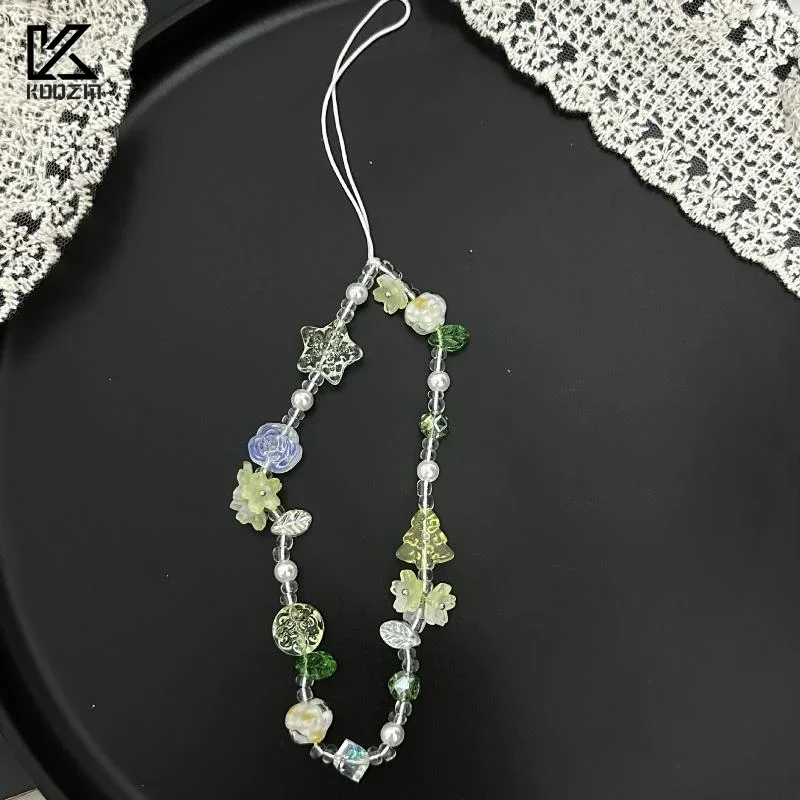 Ins Butterfly Love Beaded Mobile Phone Chain CCD Camera Bag Hanging Chain