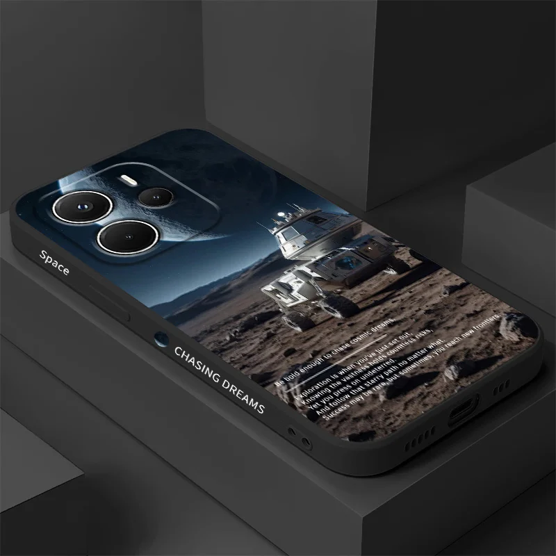 

Space Vehicle Phone Case For Xiaomi Redmi Note 14 13 12 12S 11 11S 10 10S 9 9S 14C Pro Plus 4G 5G Liquid Silicone Cover