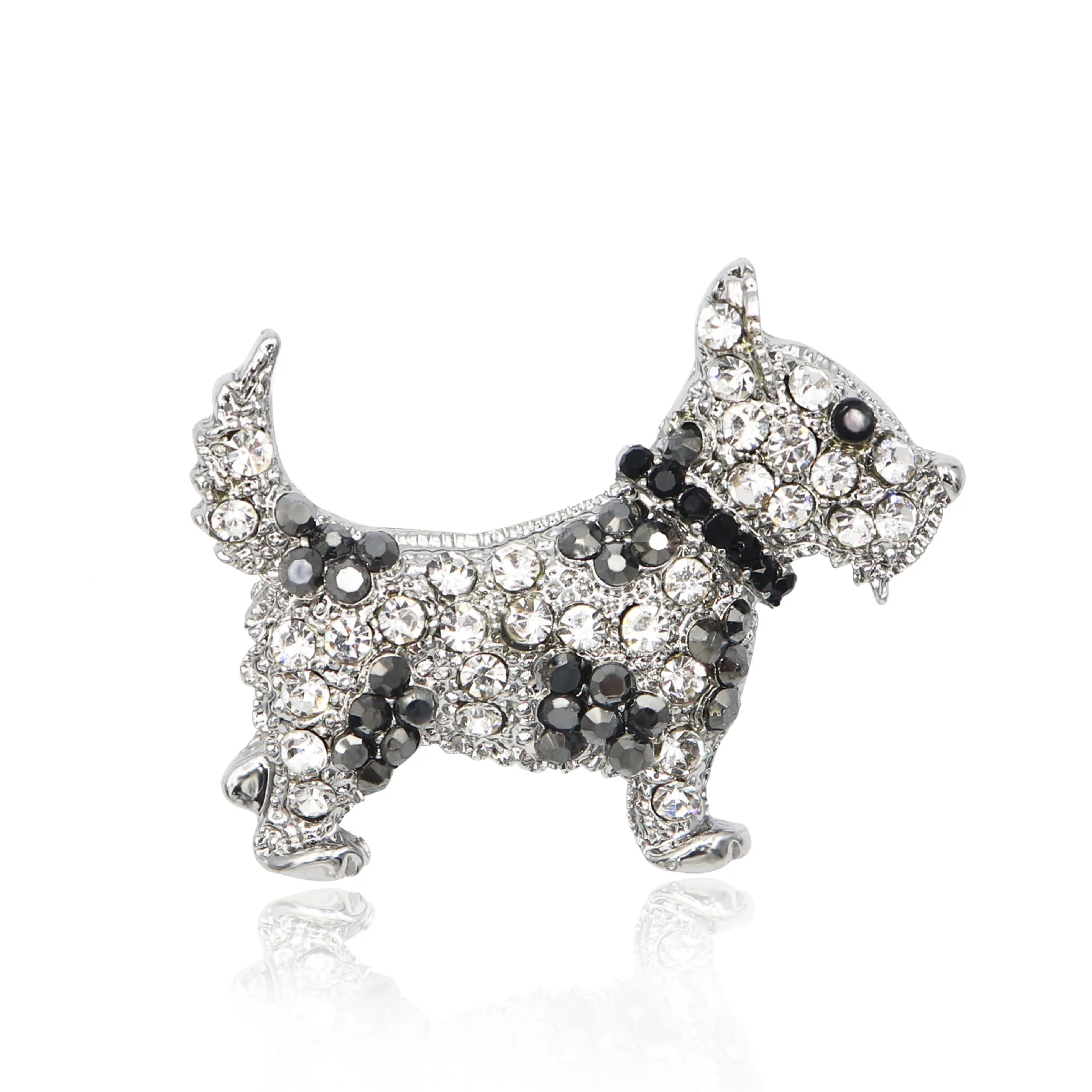 Fashion Women Men Crystal Dog Brooches Pins Trendy Rhinestone Vintage Animal Badges Accessories Clothes Coat Brooch Pin Gift