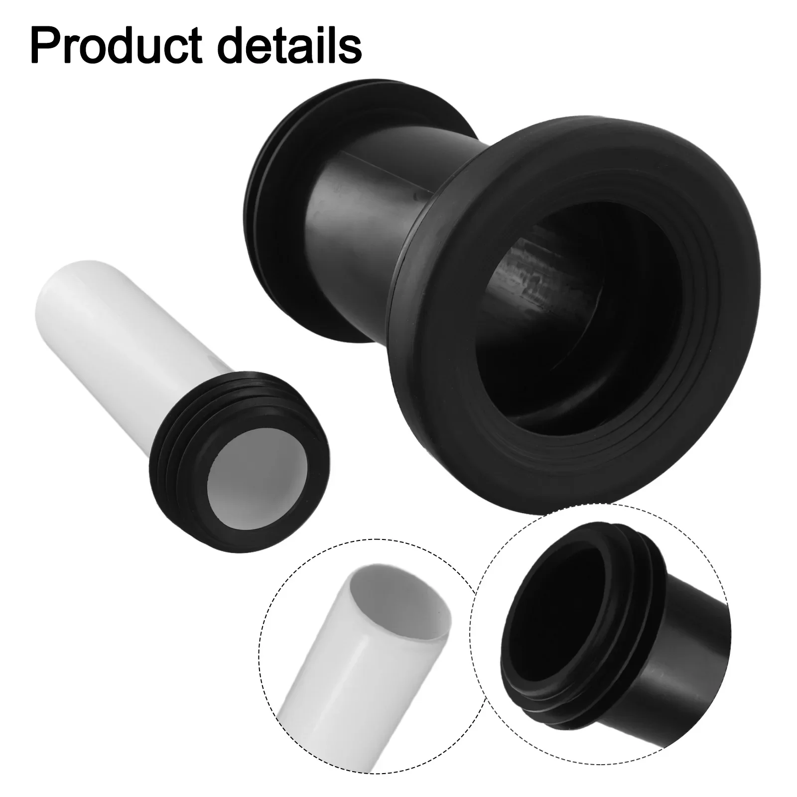 

Black PVC Extension Pipe Long-lasting Toilet Connection Pipe Anti-leak Pipe Residential Applications Thickened PVC Material