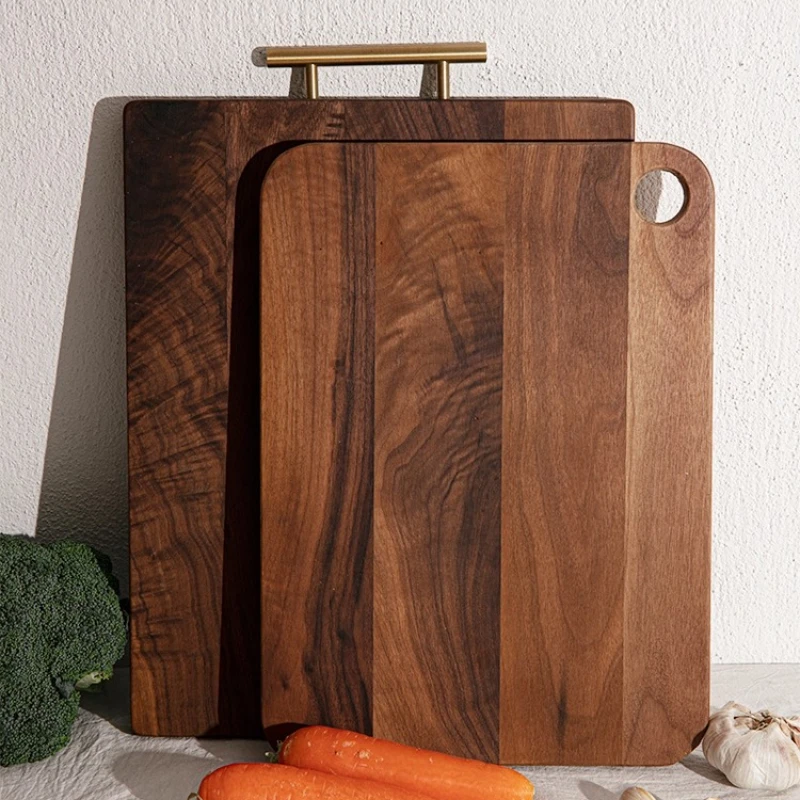 

Premium Black Walnut Chopping Board Wood Rectangular Cutting Board for Kitchen Butcher Block Carry Design Kitchen Accessories