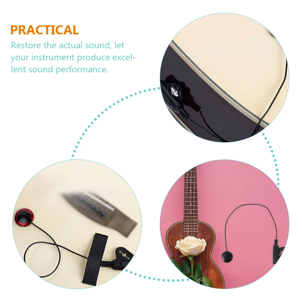 

2 Pcs Pickup Piezoelectric Acoustic Guitar Musical Instrument Accessory Classical Versatile for Ukulele Abs