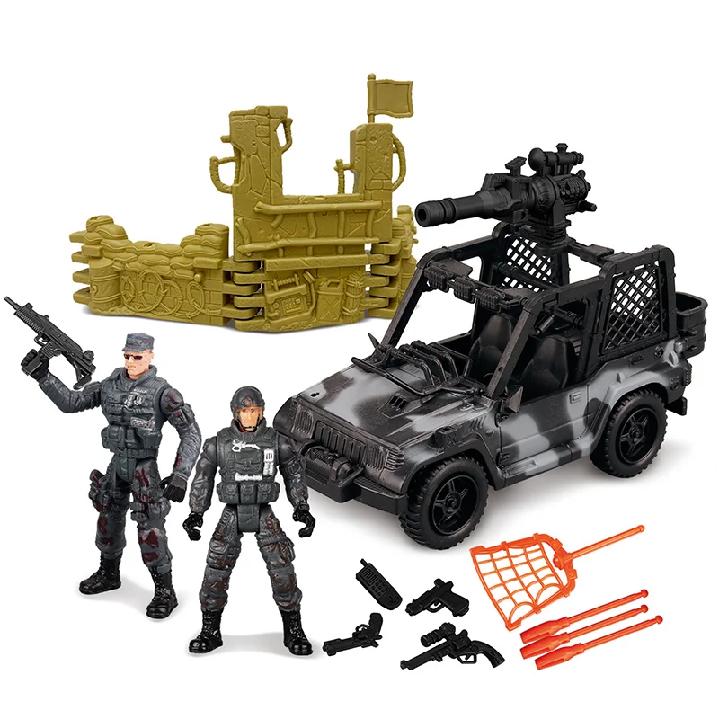 DIY Special Army Forces Toys With Fort Land Vehicle Military Weapon Parts Camouflage Soldiers Armed War Play For Kids Boy Gifts