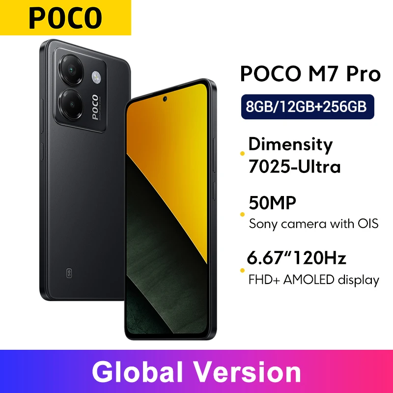Global Version POCO M7 Pro MTK Dimensity 7025-Ultra 120Hz FHD+ Eye-care AMOLED Display 5110mAh Battery NFC 50MP Camera