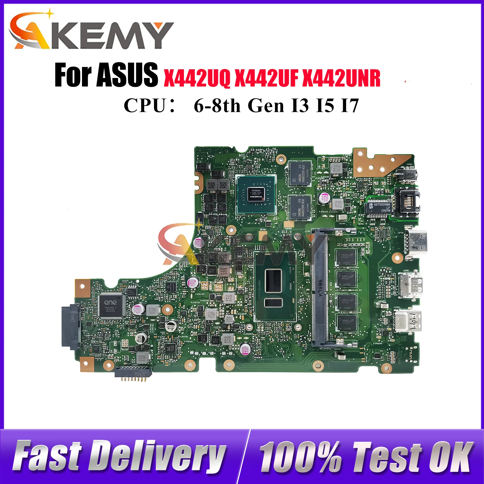 

X442UQ Материнская плата для ноутбука ASUS X442URR R419u X442UF X442UR F442U X442UQ X442U X442UAR A442U X442UNR Материнская плата I3 I5 I7 CPU