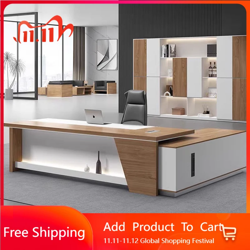 

Designer Unique Boss Table Chinese Unusual Customized Reading Gaming Desks Modern Chair Cabinet Mesa Escritorio Office Furniture