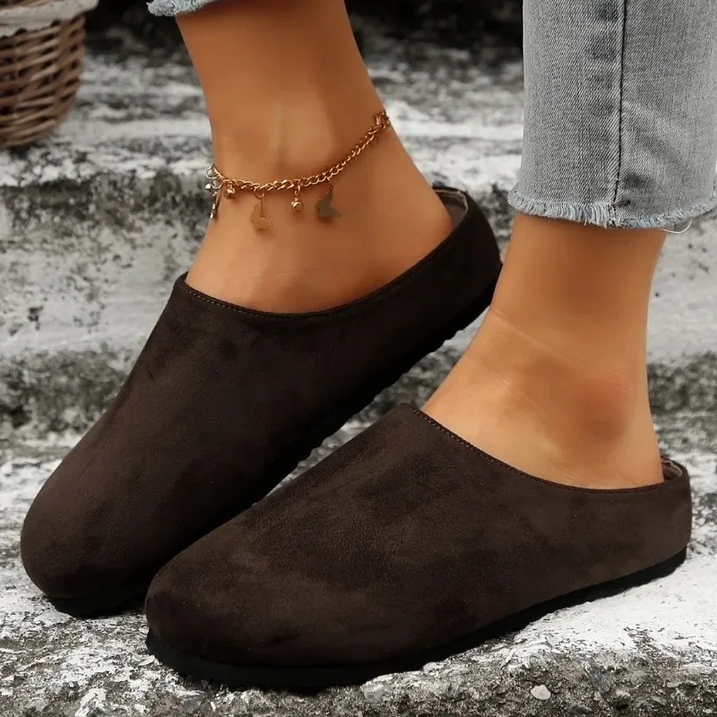 Women Classic Cork Suede Slippers New Soft Clogs Shoes with Arch Support Trendy Beach Slides Women Shoes Home Mules Slides Women