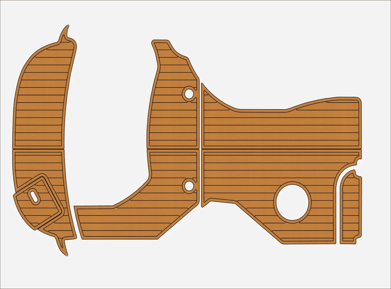 

2011-2015 Stingray 250 CS 1/4 дюйма, 6 мм, пенопласт EVA, нескользящий морской коврик из тикового дерева из ПВХ, морской коврик 1,3ek, водный ковер, морской пол