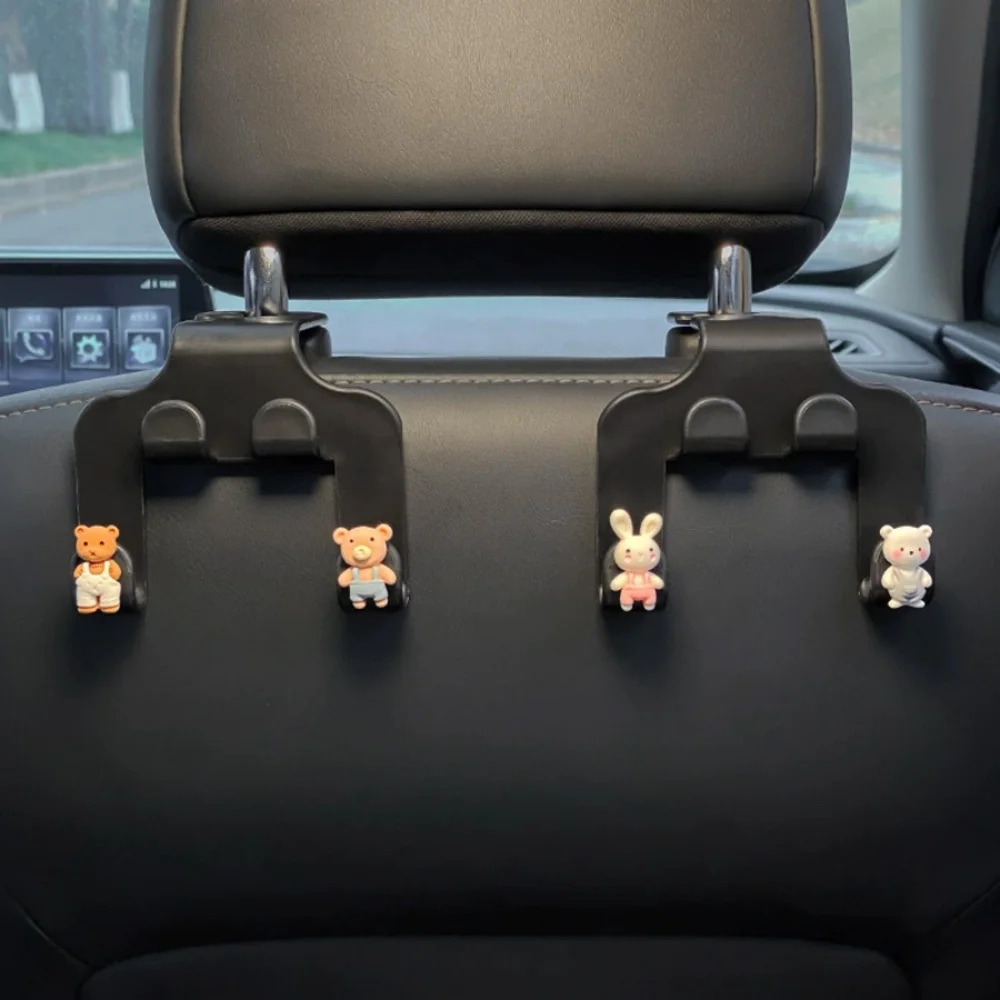 2 قطعة مقعد السيارة الخلفي تخزين هوك أربعة في واحد قوي هوك لطيف الكرتون تيدي بير أرنب Abs المواد هوك