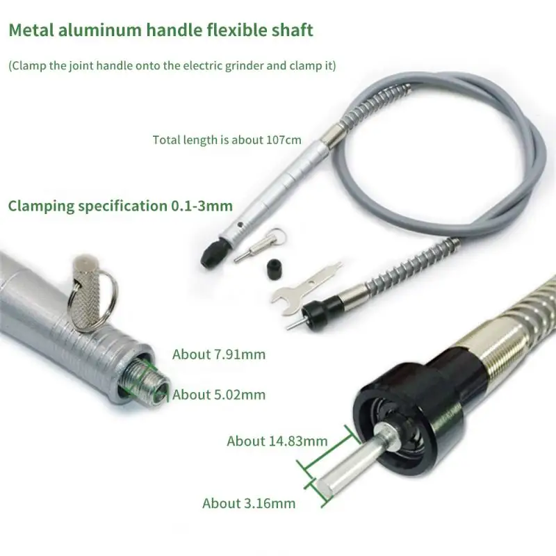 Imagem -02 - Eixo Flexível Rotary Grinder Tool Cabo Extension Cord Electric Grinding Flex Shaft Engraving Dremel Acessórios mm