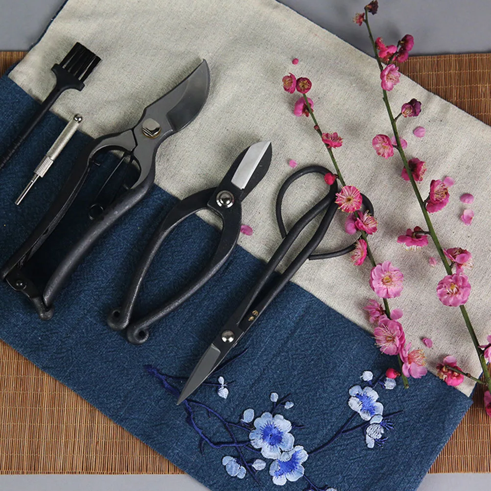 

1pc Flower Arrangement Tool Bag Cotton Linen Wear-Resistant Garden Tools Pouch For Ikebana Storage Multifunctional Tool