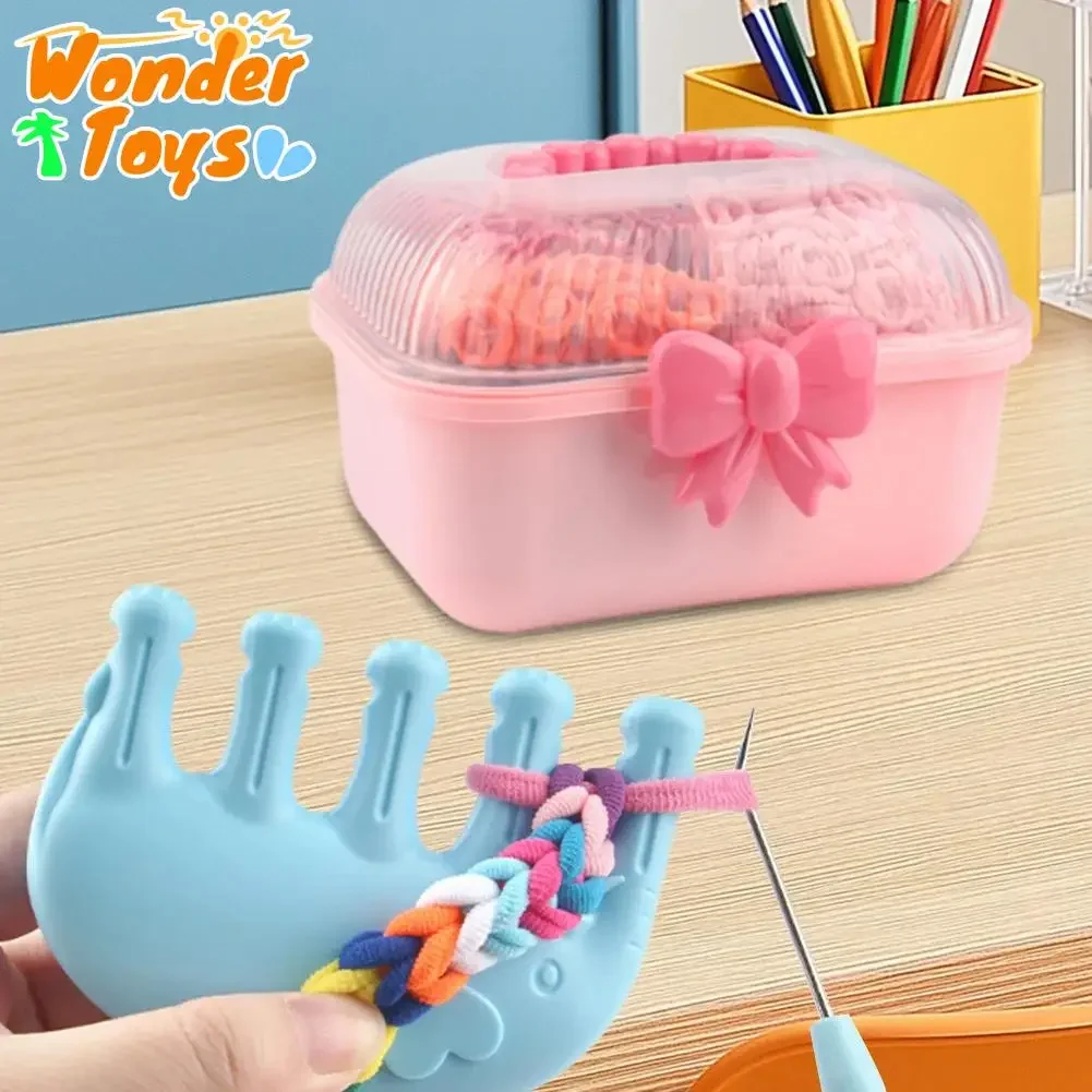 Artesanías para niños, juguetes hechos a mano, pulsera elástica, juego tejido Diy, juguetes para máquina de tejer, juguetes para niñas, regalos de Navidad para niños