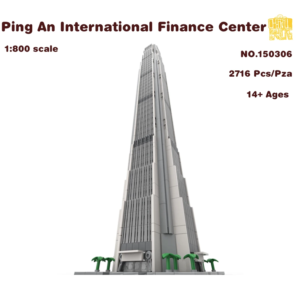 

MOC-150306 Ping An International Finance Center 1:800 Model With PDF Drawings Building Blocks Bricks Birthday Christmas Gifts