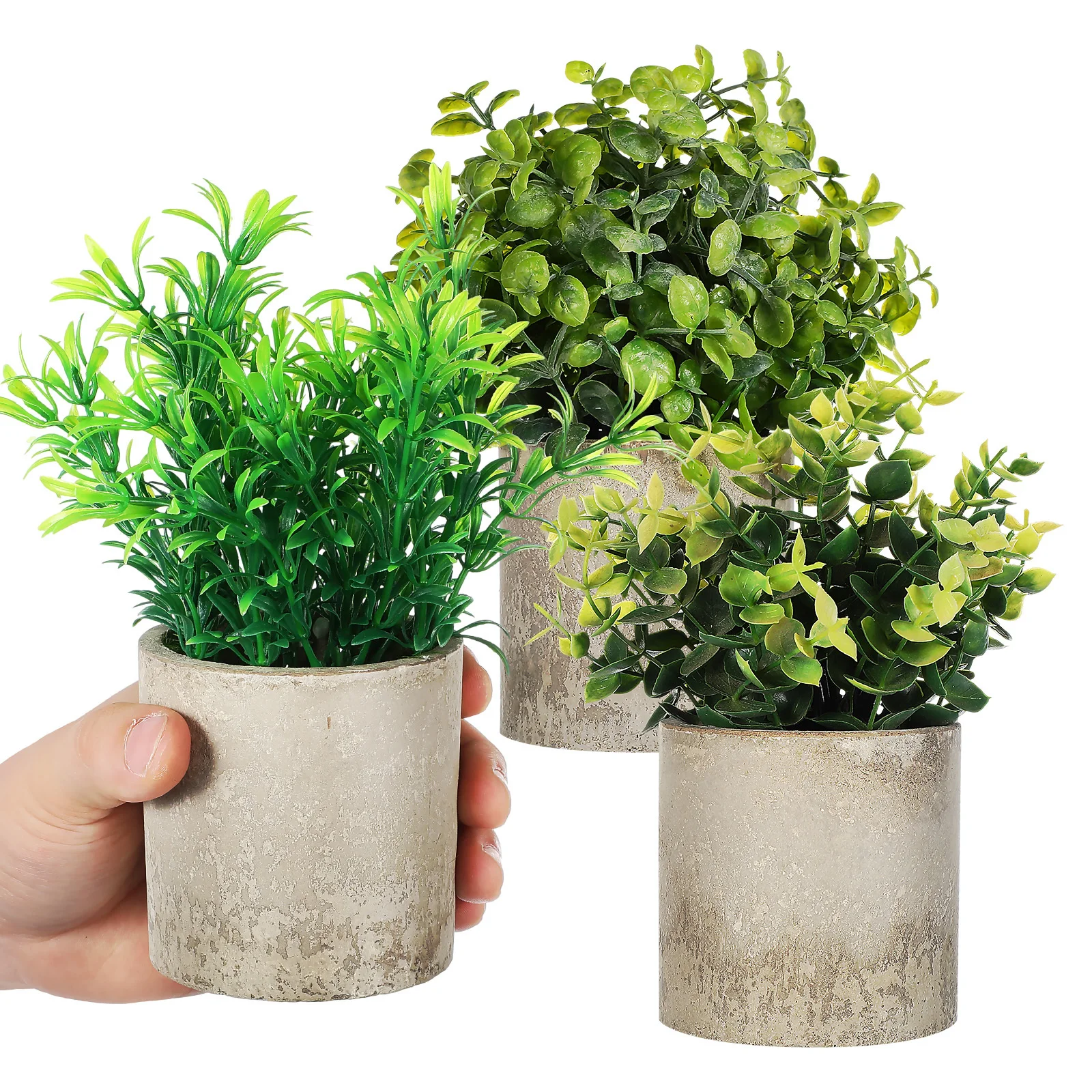 

3Pcs Realistic Artificial Plants Faux Indoor Fake Potted Plants Decorative Home Office Kitchen Bathroom Fake Potted Plant
