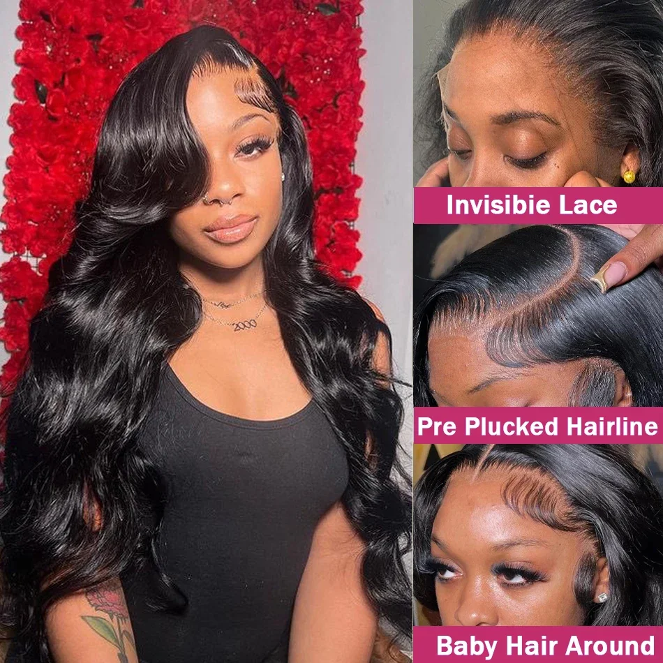 Le Mythe 250 Density Body Wave 13x6 HD Transparent Lace Frontal 13x4 Lace Front Wig  Human Hair Wig 30 40 Inch For Women