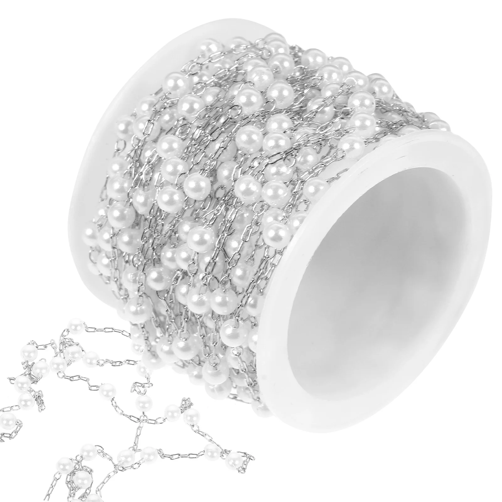 1 Roll Pearl Beads Copper Chain For Jewelry Making Diy Necklace Bracelet Craft Bag Headdress Material Handicraft Supplies Decor