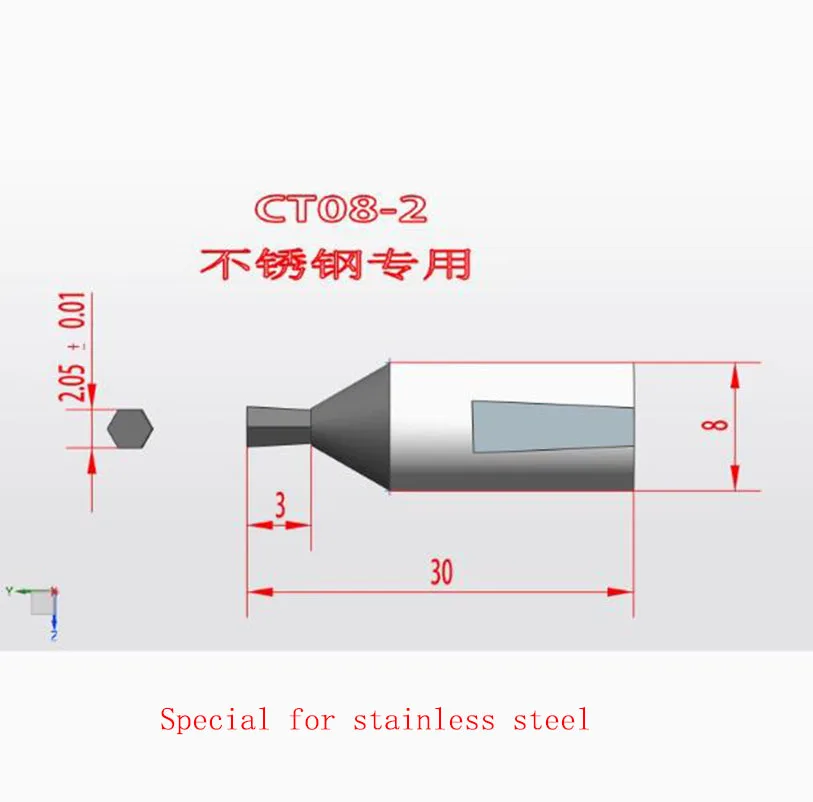 CT08 HSS-TiCN Rotary Punching Cutter Tool 8mm Shank Inner Hexagon for Stainless Steel