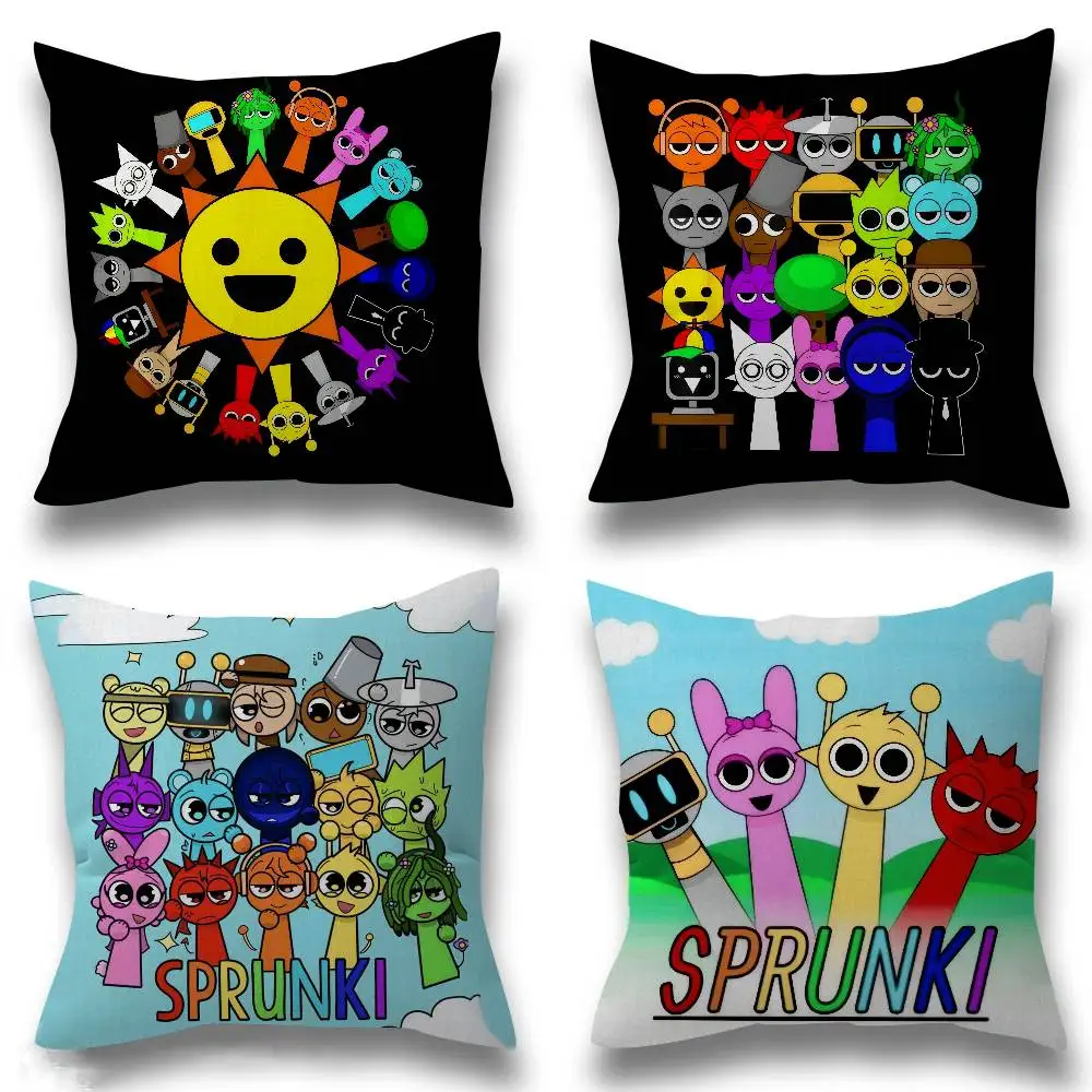 Game S-Sprunki Fun Personalisierter Kissen-Staubschutzbezug für Schlafzimmer, Kinder, Party-Dekoration, Kissenbezug, Geburtstagsgeschenk für Kinder