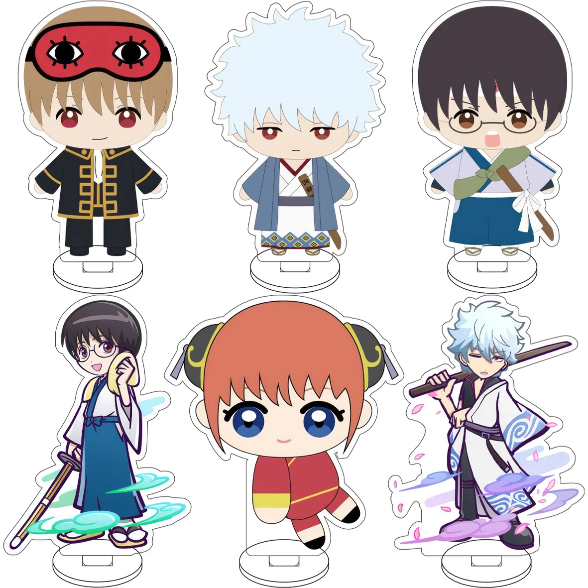 Figura de Anime de 10 cm de Gintama, Sakata Gintoki ‌ Figura de acrílico de Shimura Shinpachi, Kagura, Sadaharu y Elizabeth, Adornos y Regalos Lindos