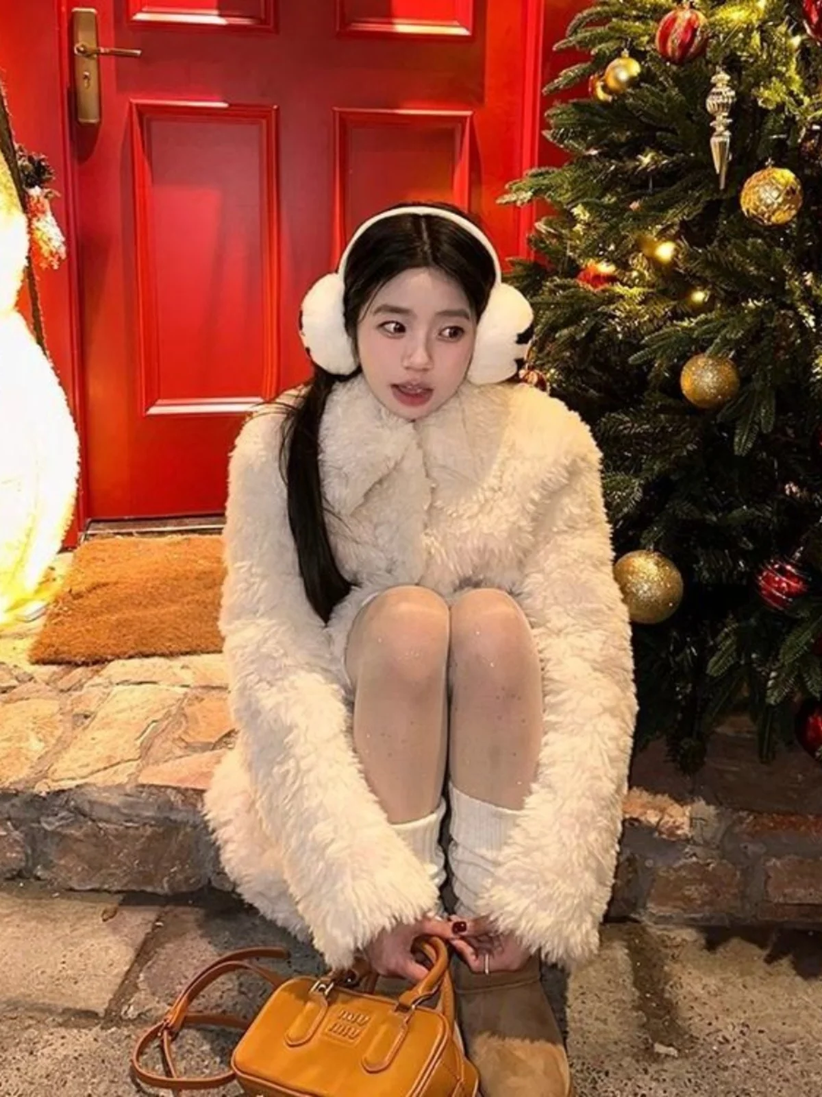 Autunno Inverno New Sle Donna Thiened Lunghezza media Pelliccia di agnello Jaet Cappotto ecologico in pelle artificiale Rad Sle Faio...