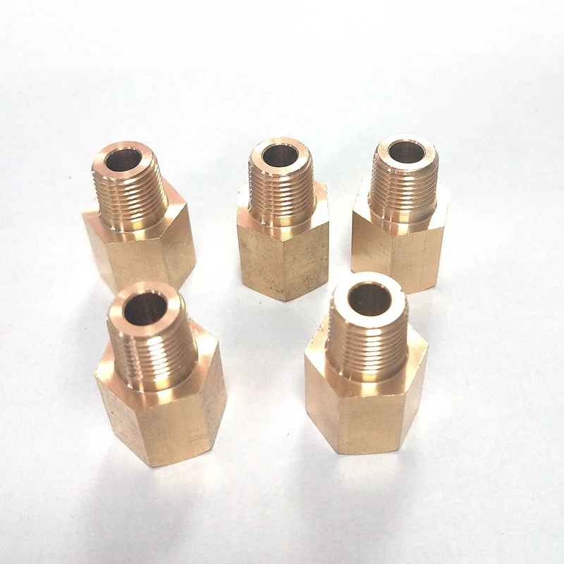 

5pcs GlowShift 1/8 NPT Female to 1/8 BSPT Male Gauge Sensor Sender Thread Adapter