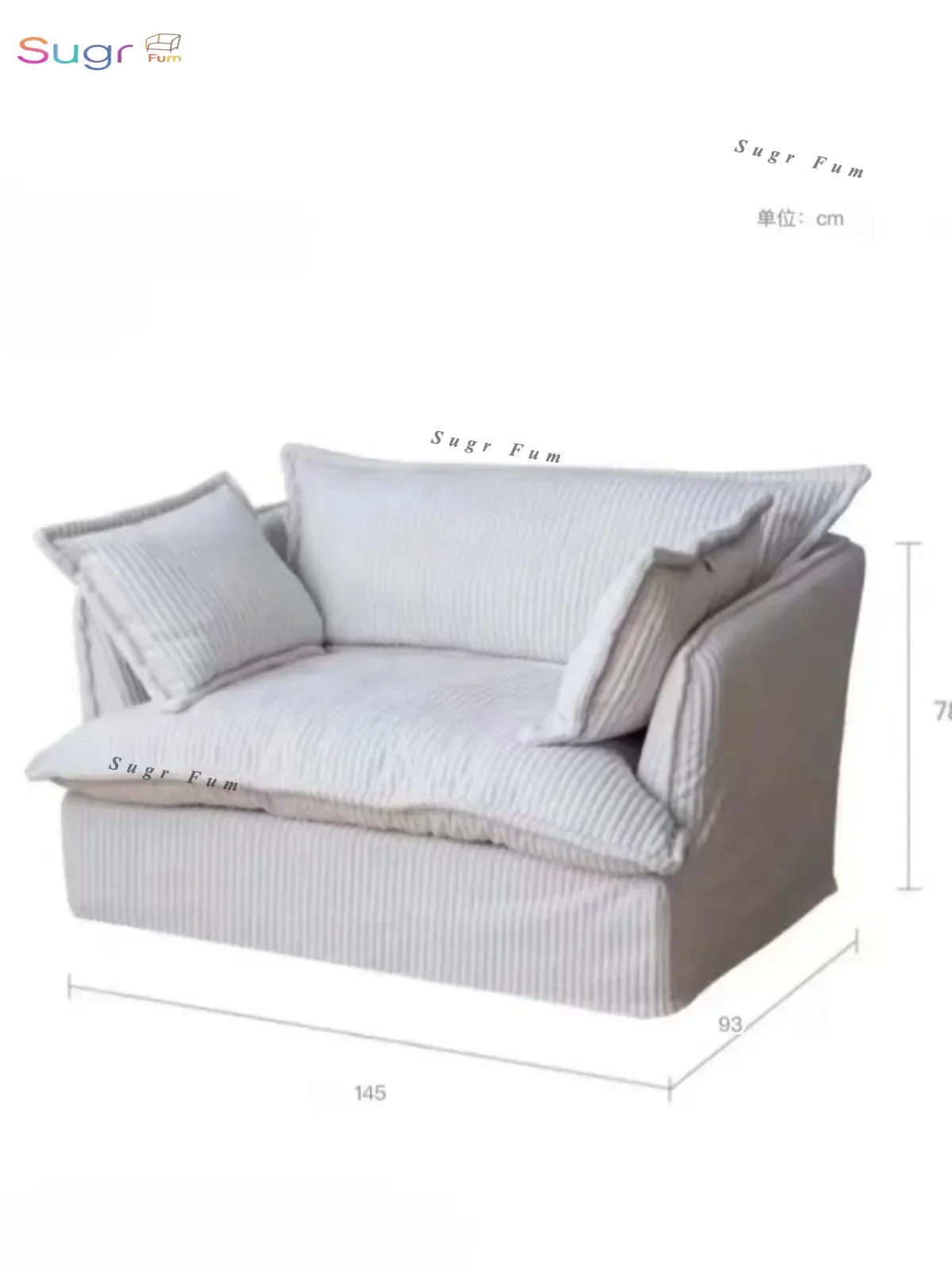 

Nordic simple corduroy fabric removable and washable single sofa designer balcony retro lazy deep sitting sofa chair