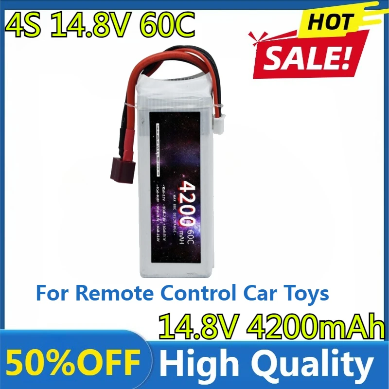 

4S Battery 14.8V 4200mAh 60C Lipo Battery Max 80C For Remote Control Car Toys FPV Drones with Deans T XT30 JST XT60 Connector