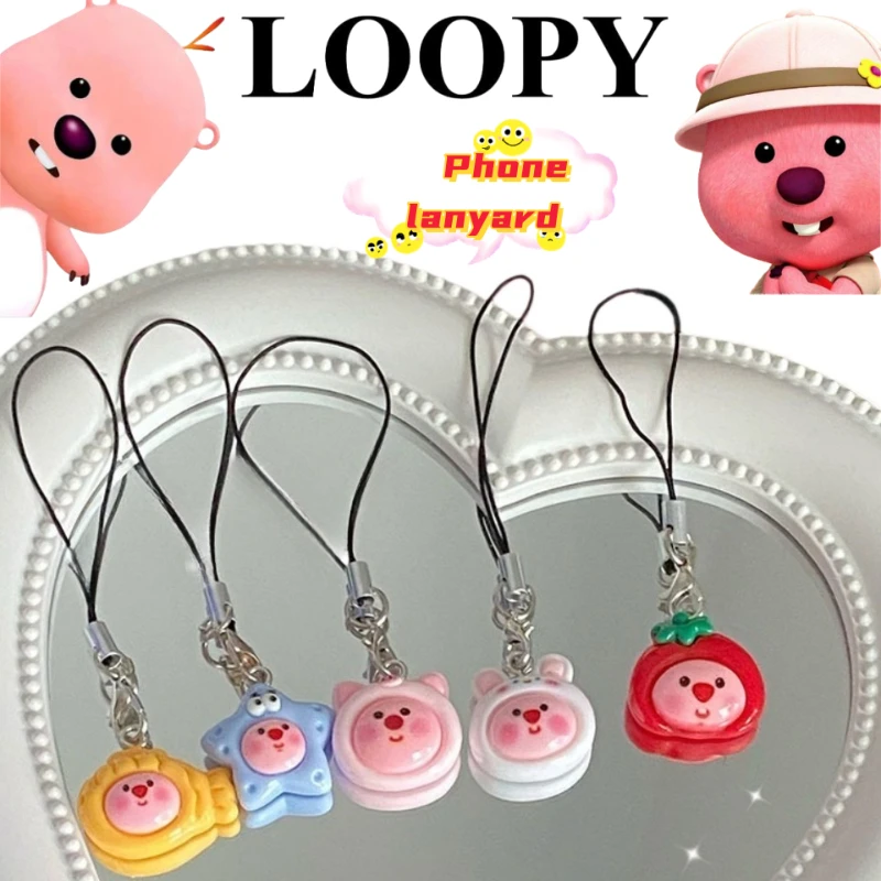 

Loopy creative cartoon mobile phone chain keychain student school bag pencil case exquisite decorative pendant Gift Wholesale
