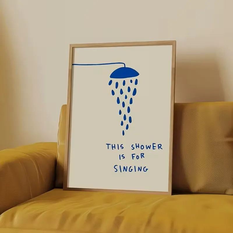 

Fashionable Blue Bathroom Quotes Canvas Art Printing Bathroom Toilet Laundry Room Retro Wall Decoration Modern Aesthetic Posters