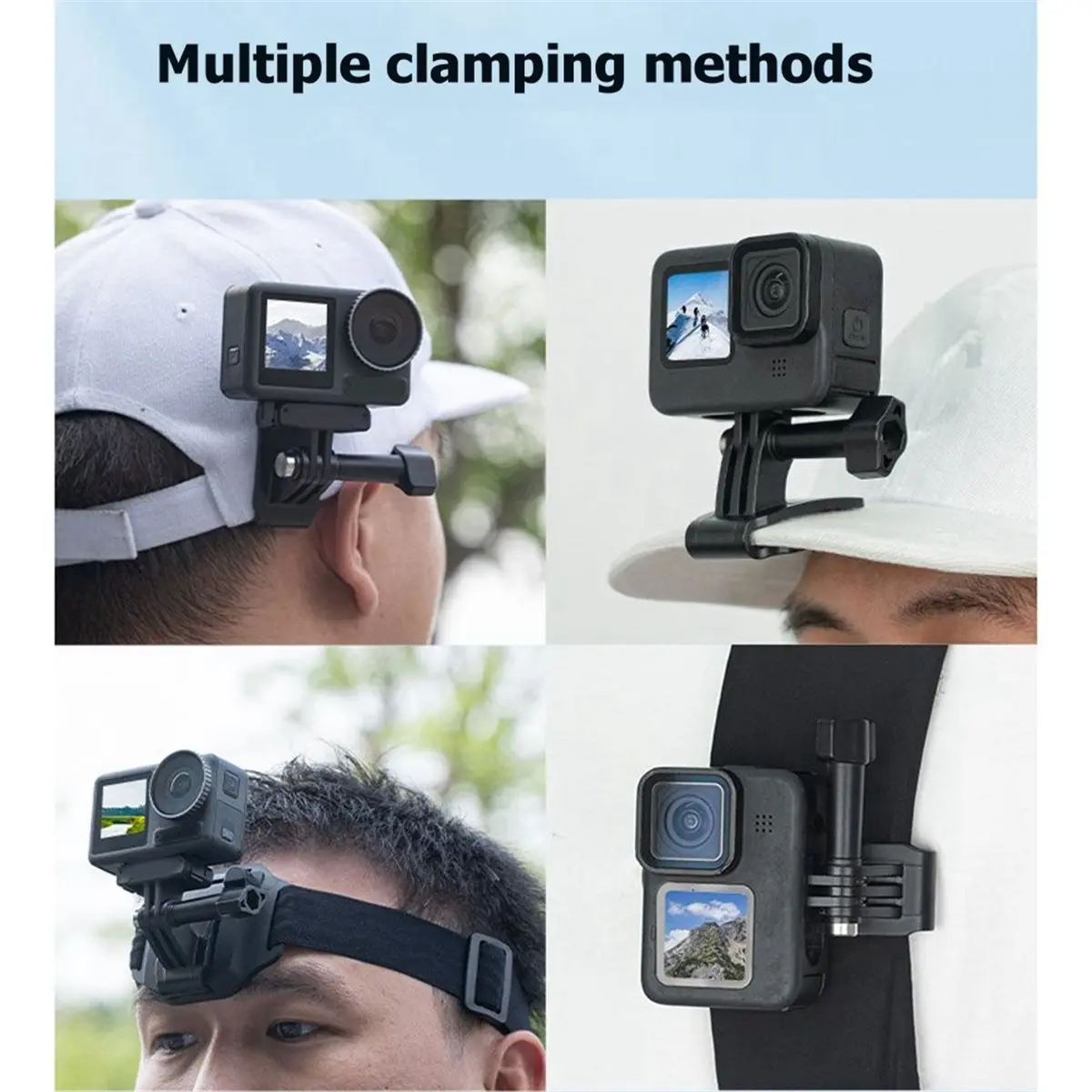 update. Head Strap Mount with Cap Clip Adjustable Head Belt Mount for GoPro Action 6 5 4 Hands-Free POV Filming Accessories