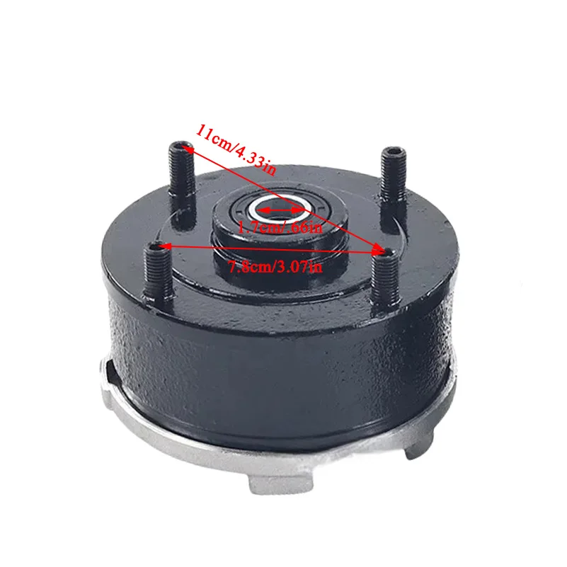 110mm 4 Studs Left/right Drum Brake Assembly With Cover For 50cc-250cc ATV Go Kart Buggy Quad Bike Modified Partskart