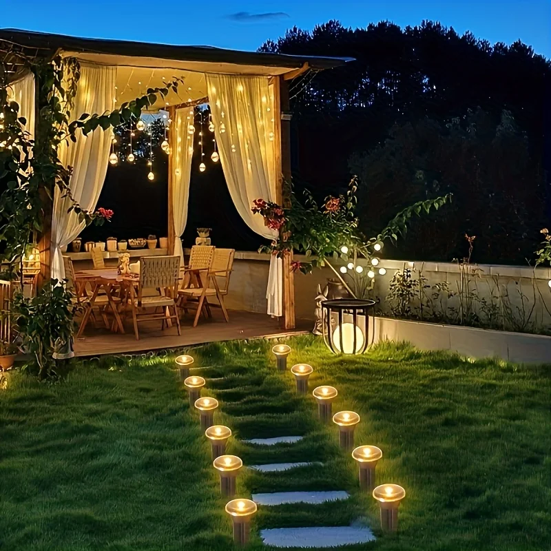 10/20Pcs Solar Pathway Lights, 8 Lighting Modes Ground Stake Outdoor Garden Lights with Auto On/Off Sensor for Lawn Yard Walkway
