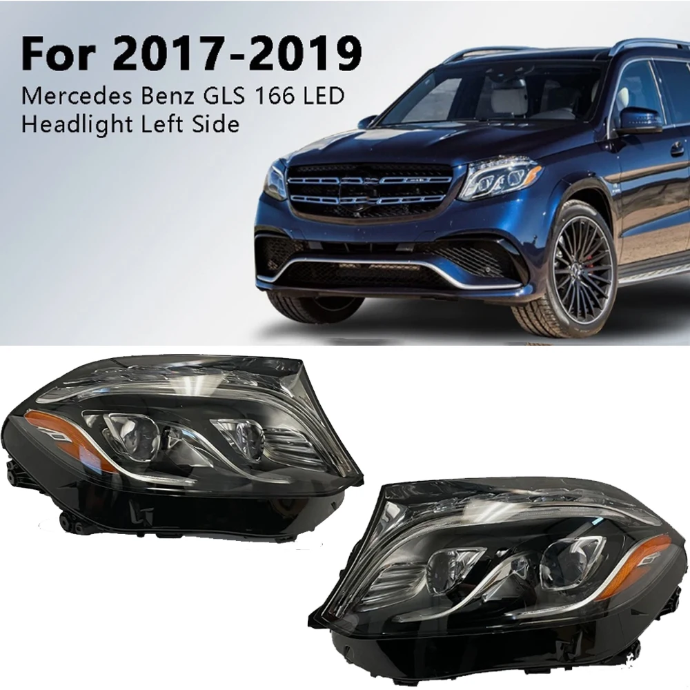 

1Pair Quality Car LED Front Headlight Left Right 166-906-66-03 Durable For Mercedes-Benz GLS166/450/550/63 2017-2019 Car Parts