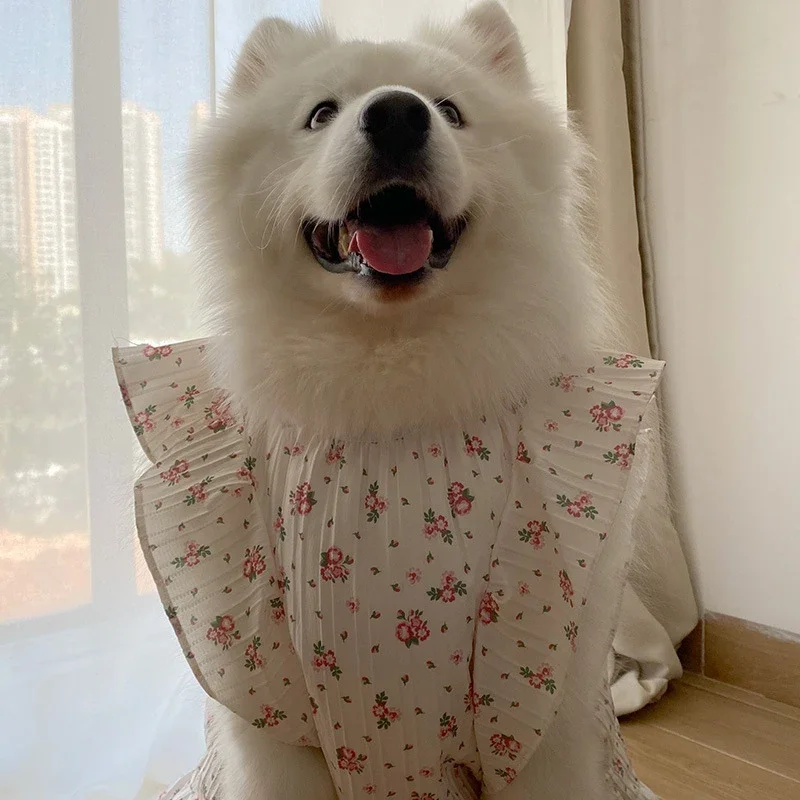 Large Dog Clothes Summer Small Big Dog Dress Pomeranian Poodle Samoyed Border Collie Husky Labrador Golden Retriever Clothing