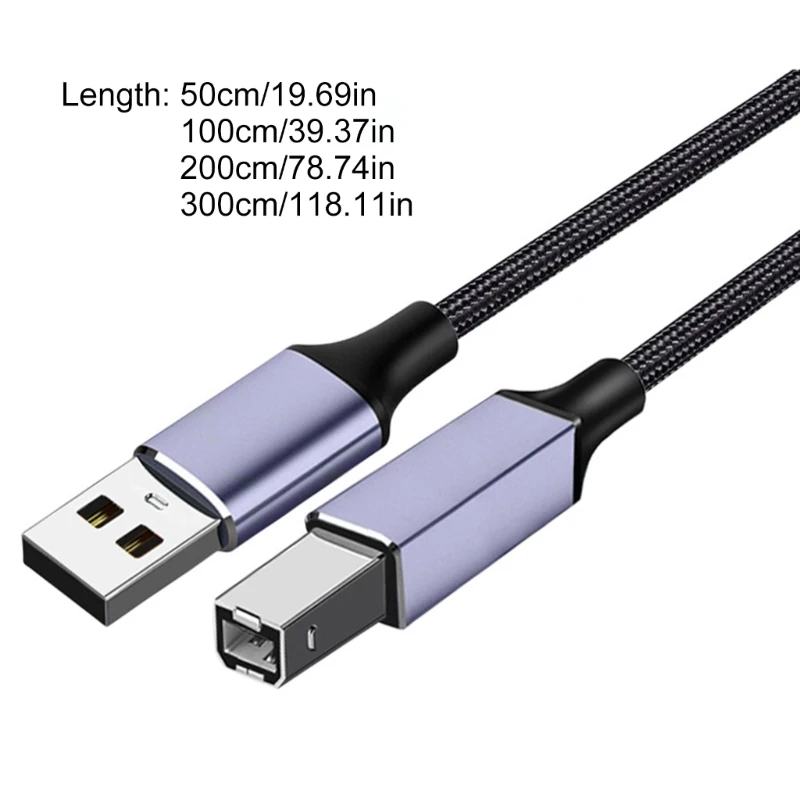 Efficient USB 2.0 to USB B Printer Cable for Printer and Music Equipment