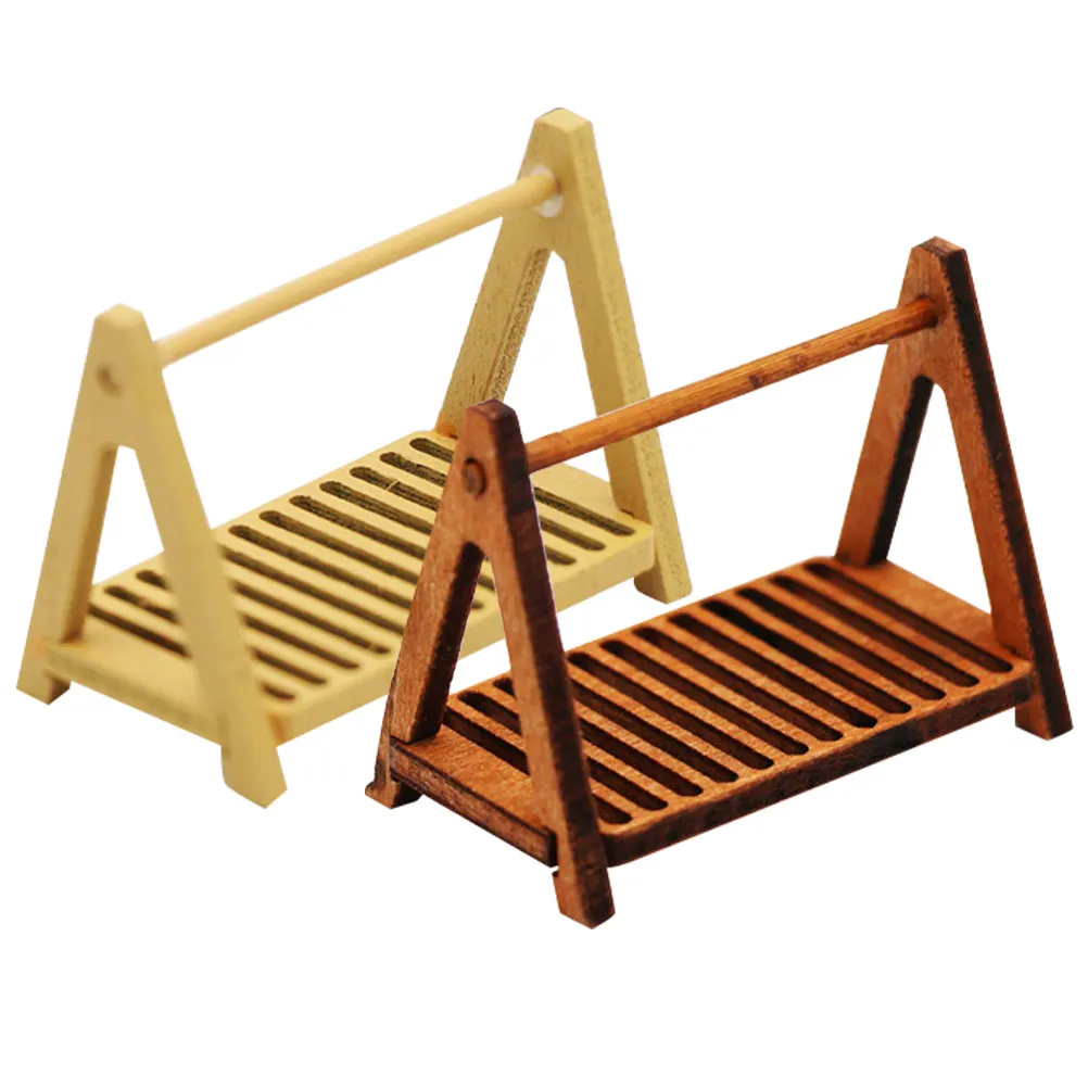 

2 шт. деревянные стеллажи для хранения, очаровательный мини-декор, износостойкая миниатюрная мебель, реалистичный вид, яркие цвета, для проектов DIY