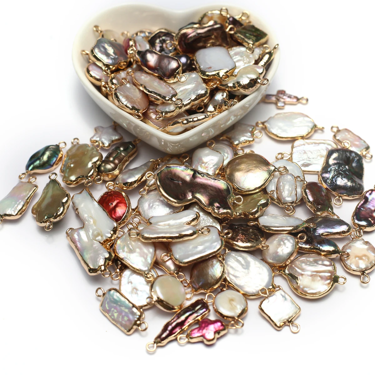 

5Pcs 25x10mm Random Pearl Connectors - Essential DIY Jewelry Findings for Necklace Bracelet Making High Quality Craft Components