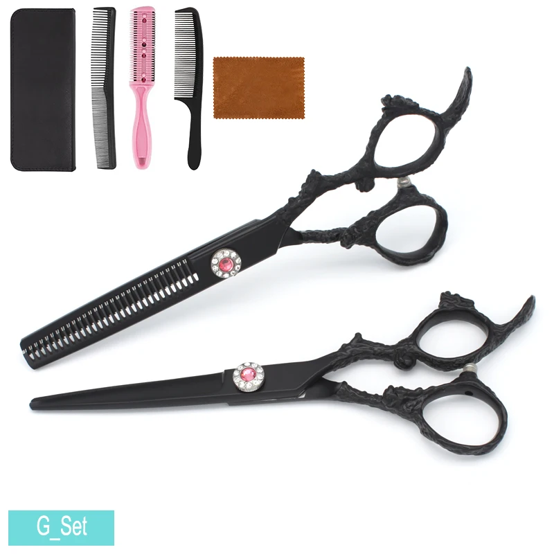 ZqZq กรรไกรตัดกรรไกรมืออาชีพตัดผม6นิ้วสแตนเลสสตีล Hairdressing มีดโกนเฉือนสำหรับผู้ชายผู้หญิงเด็ก Salon