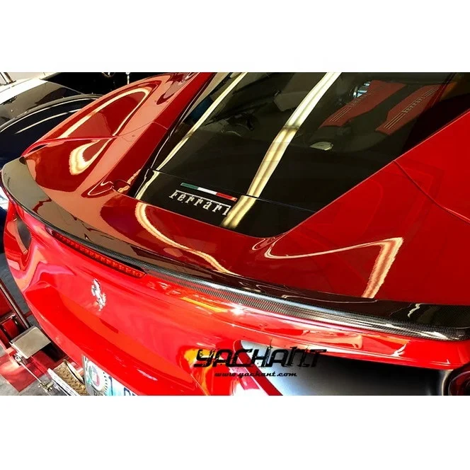 Carbon Fiber 2015 to 2019 F488 GTB Linea Tesoro Style Rear Spoiler Wing Body Kit Fit For Rear Trunk Spoiler