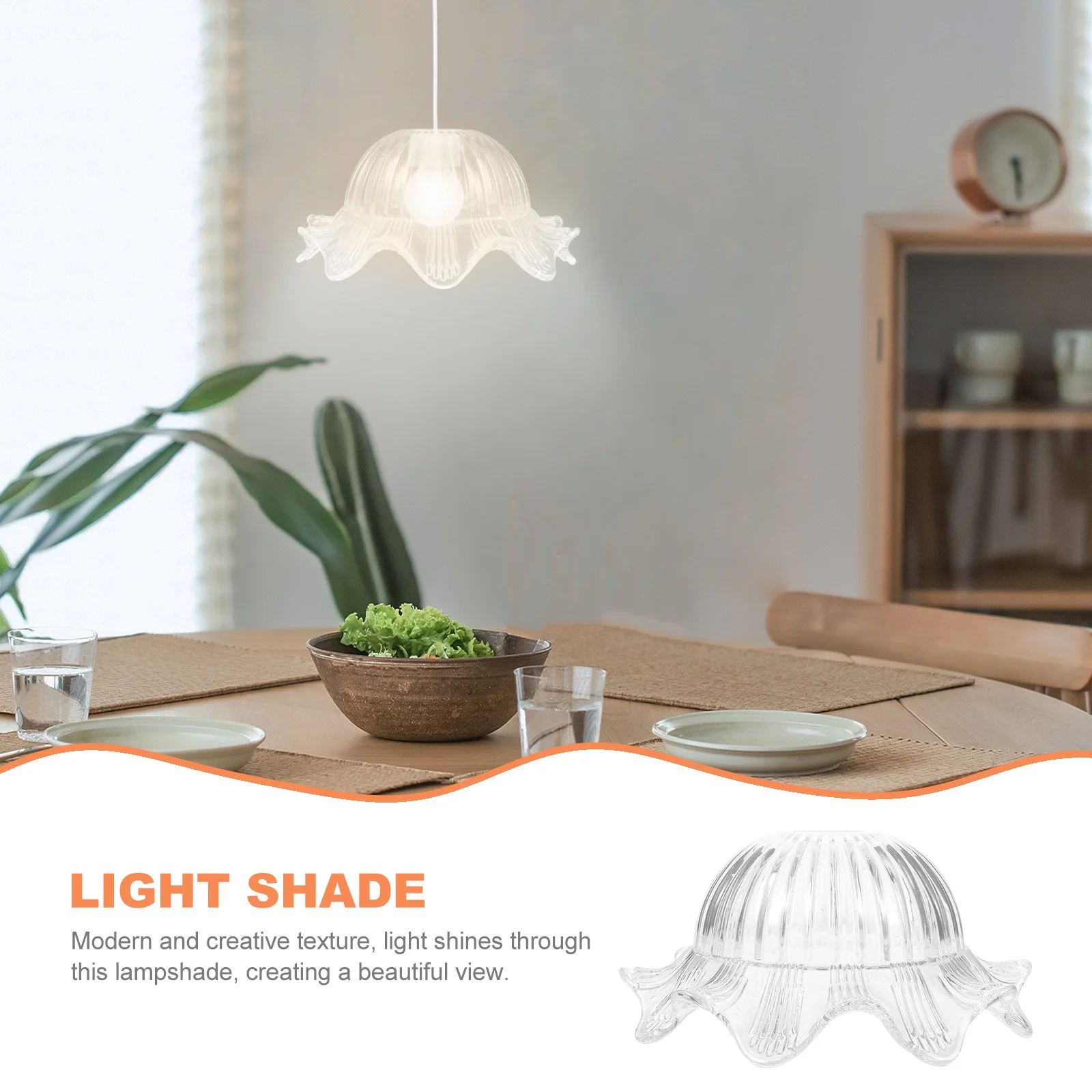 Glass Pendant Light Shade Decorative Beveled Ceiling Lampshade Replacement Hanging Lamp Bulb Cage Lighting Accessory