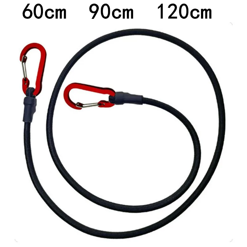 1 Stück 60/90/120cm Hochbelastbares Gummiseil Elastischer Befestigungsgurt mit Karabinerhaken für Kajak, Radfahren, Gepäck, Verpackungsseile, Campingzubehör