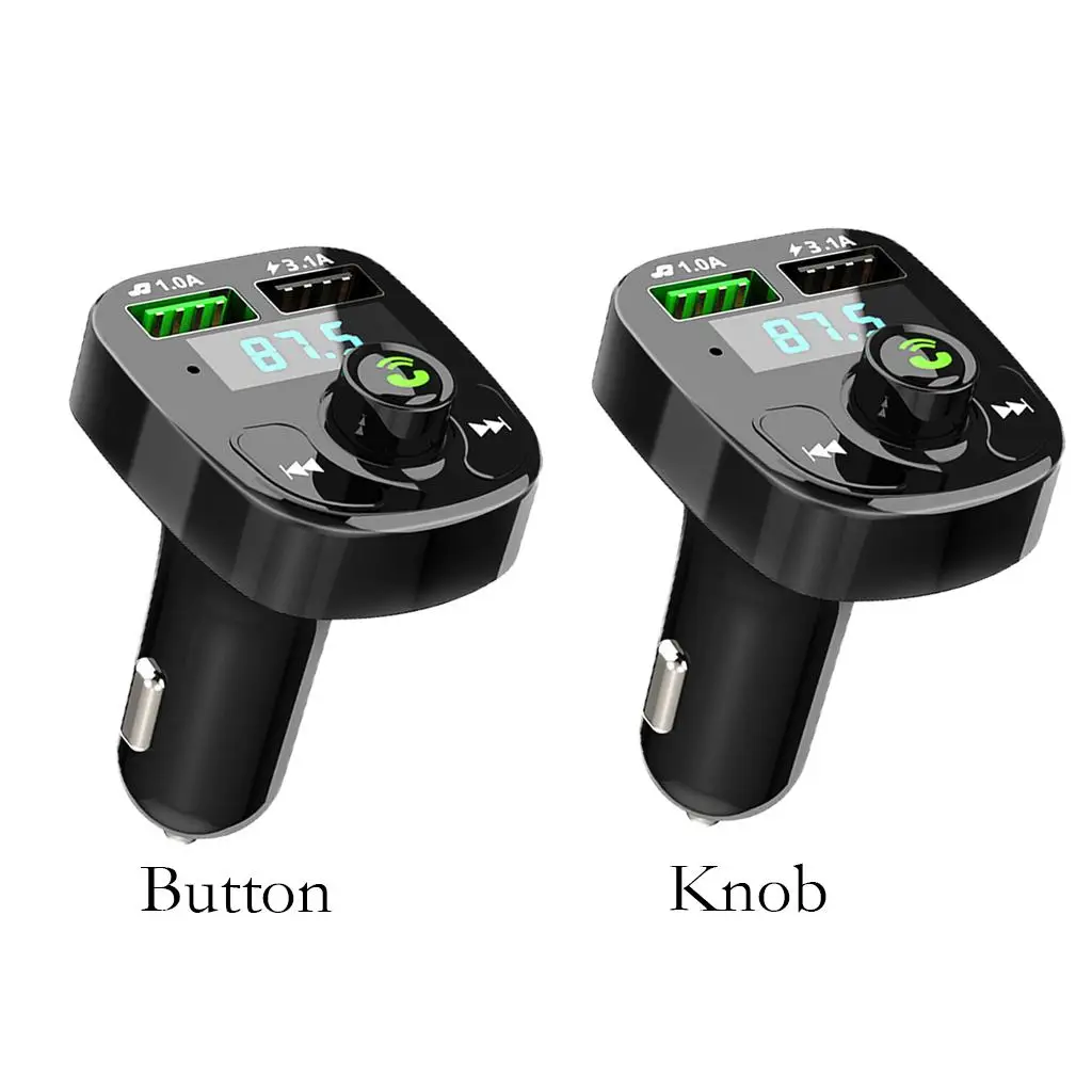 Car Bluetooth FM Transmitter Hands-Free Calling 2 USB Ports 5.0 Audio Adapter