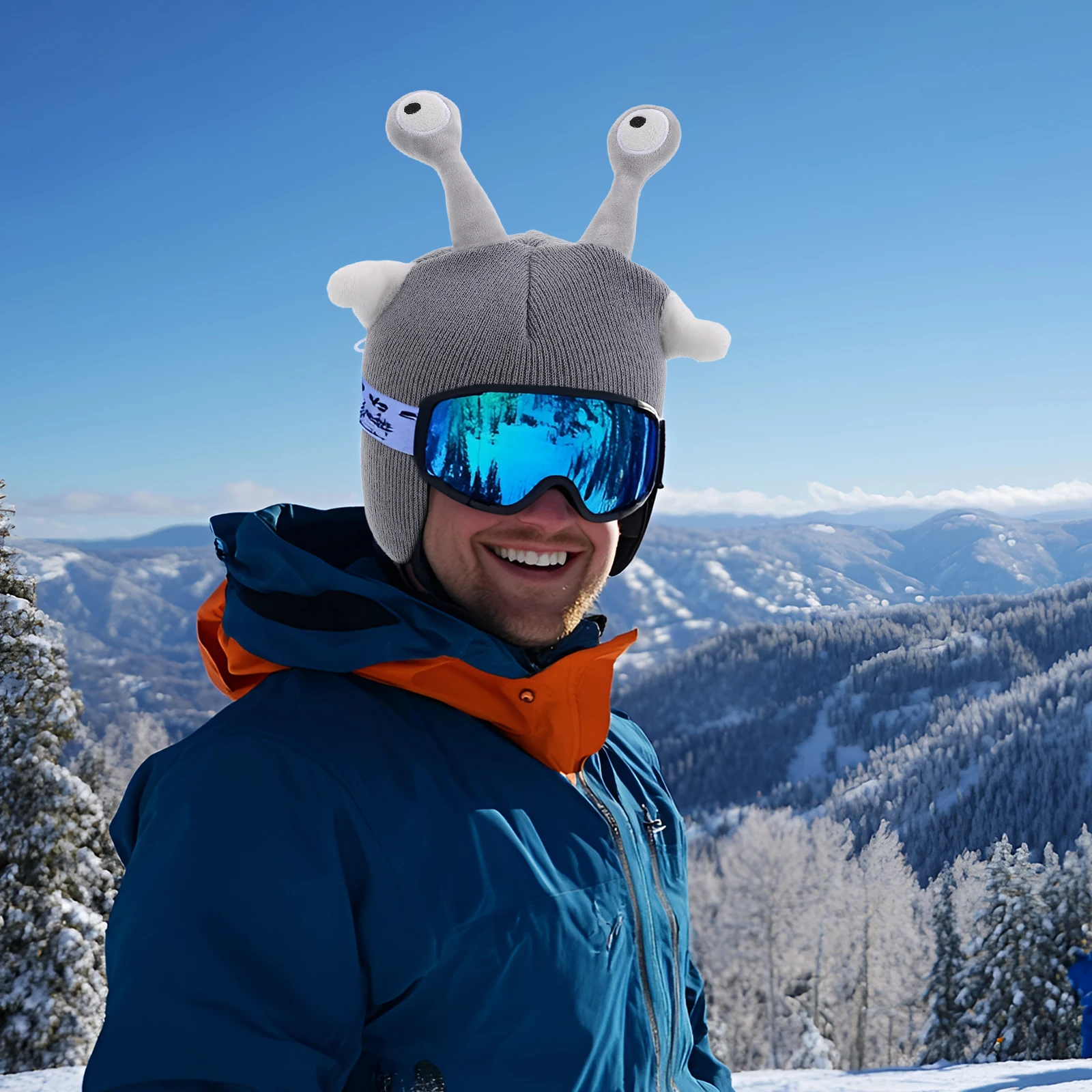 

Cute Ski Cover Knitted Cartoon Pattern for Adults Snow Sports Warm Insulated Riding Accessory Christmas Winter