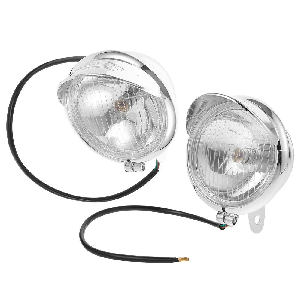 

2pcs Motorcycle Fog Light Led Front Lamp For Motorbike Driving Lights Retro Style Electroplated Durable Waterproof Visibility