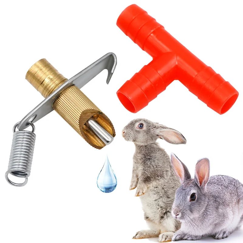 20 Sets Rabbit Automatic Nipple Water Feeder Oblique Mouth, Rodents Waterer Drinking Tools, Farm Rabbit Bunny Pet Drinker