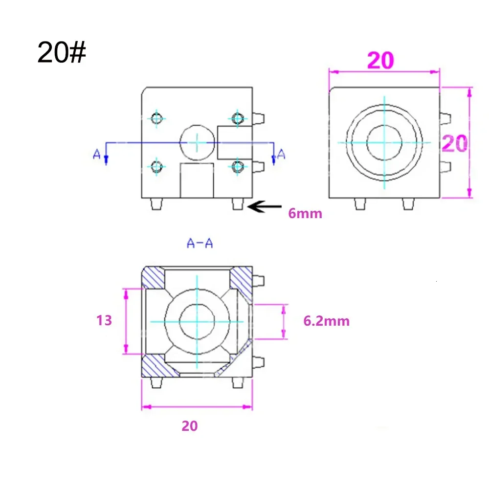 1 قطعة 2020 3030 4040 4545 الألومنيوم مكعب الزاوية موصل السحابات للطابعة الأوروبية القياسية الألومنيوم ثلاثية الأبعاد #4