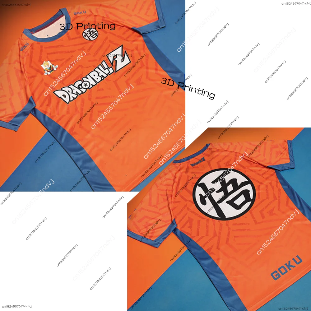 2025 Anime japonés nuevo Dragon Ball Z Goku, Vegeta camiseta de fútbol especialmente hecha camiseta de manga corta con tema de Anime para hombres adultos