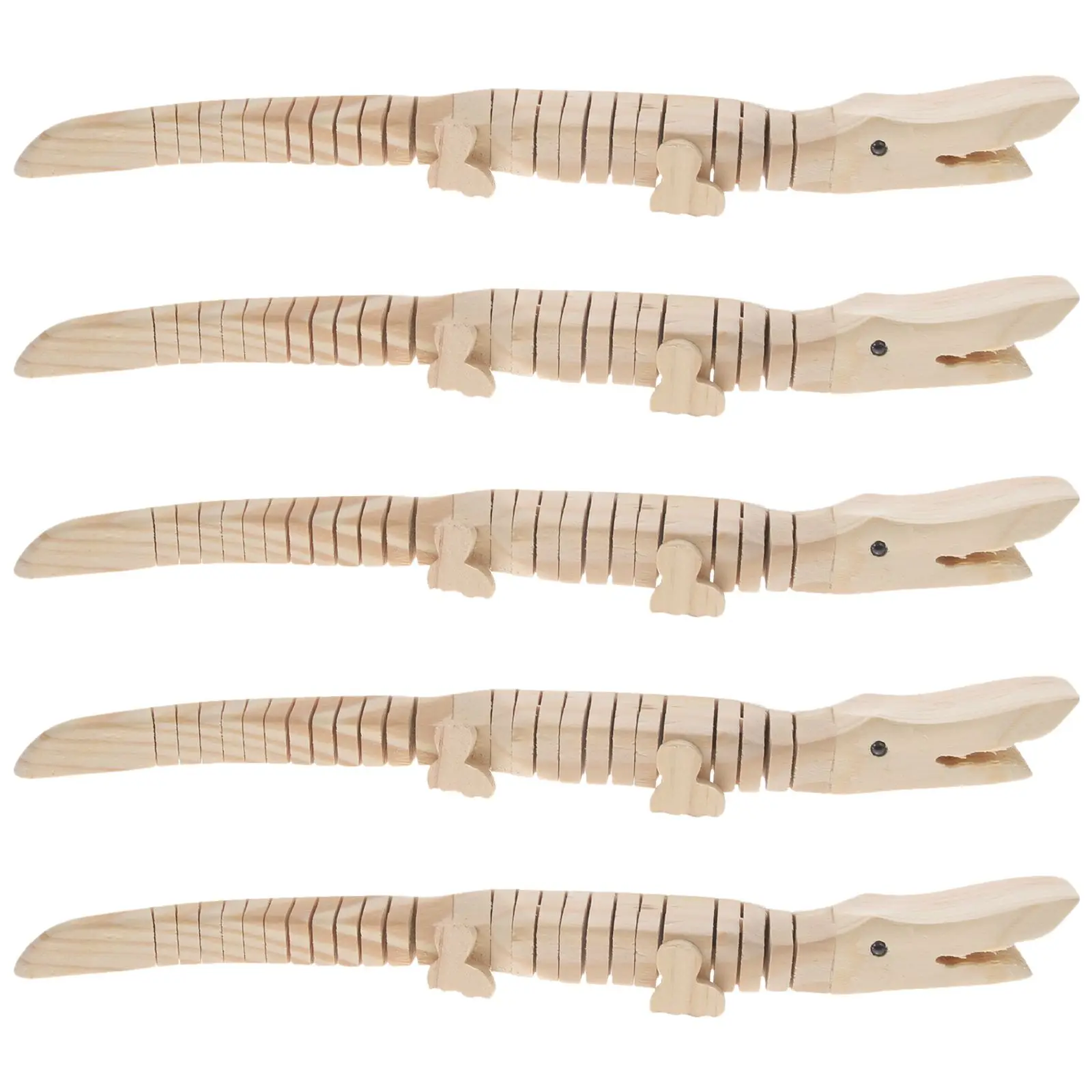 

5 Pcs Wooden Toy Unfinished Blank Wood Animal Diy Painting Students 30cm Realistic Home Decoration