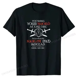 Tabletop RPG D20 Arise Sir Orc Critical Failure T-Shirt Cool Tops Shirt for Men Cotton T Shirt Casual Prevalent