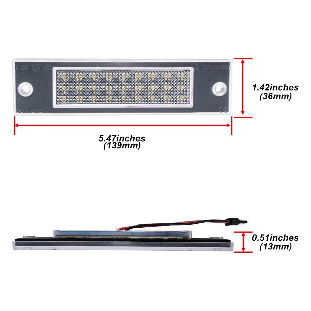 For 2002-2007 Jeep Liberty 1998-2003 Dodge Durango Stratus Intrepid Chrysler Sebring Sedan 300M White LED License Plate Light